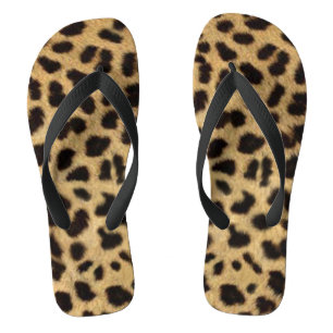 Chanclas Faux Cheetah Skin Flip Flops