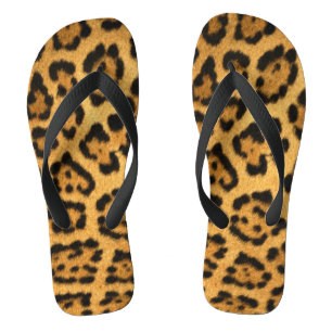 Chanclas Faux Jaguar Skin Flip Flops