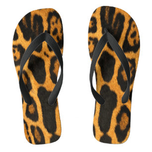 Chanclas Faux Ocelot Skin Flip Flops