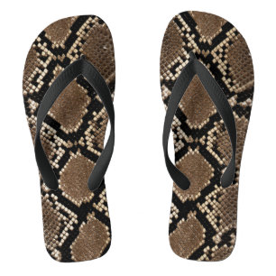 Chanclas Faux Python Piel de serpiente Flip Flops