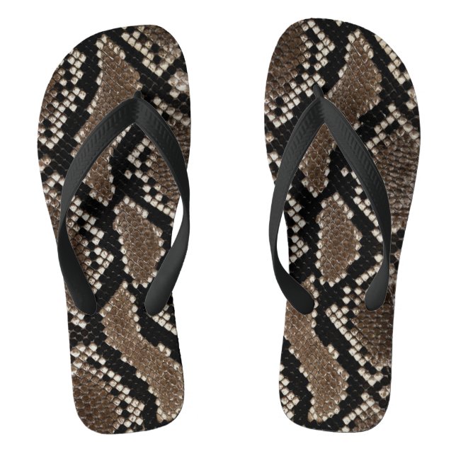Chanclas Faux Reticulated Python Snake Skin Flip Flops (Plantilla)
