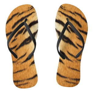 Chanclas Faux Siberian Tiger Skin Flip Flops