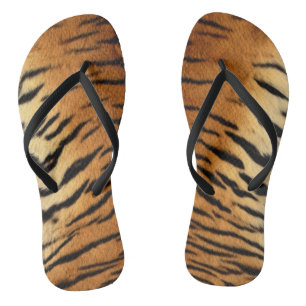 Chanclas Faux Tiger Skin Flip Flops