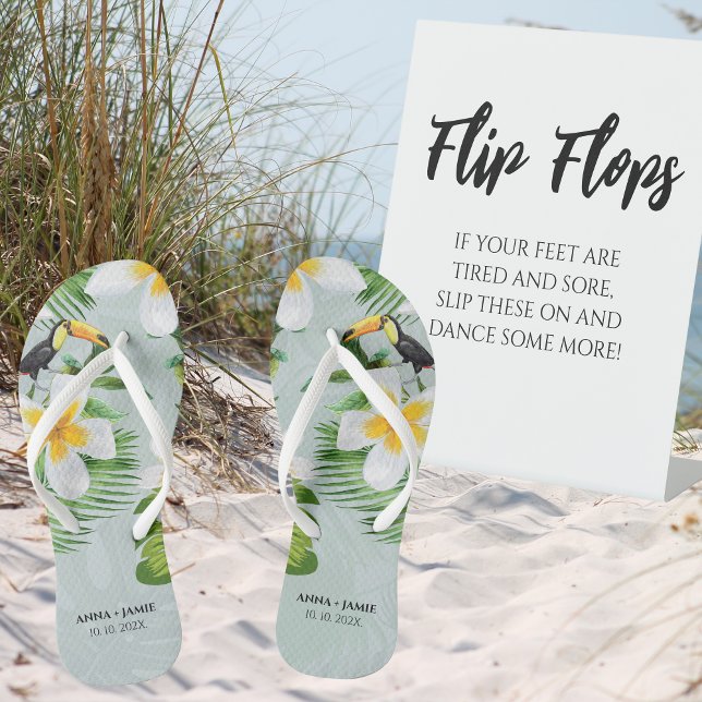 Chanclas Favoritos de boda tropical floral hawaiana persona (Subido por el creador)