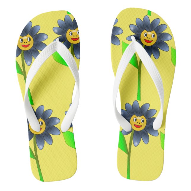 Chanclas Felices Flores Veraniegas Flip Flags (Plantilla)