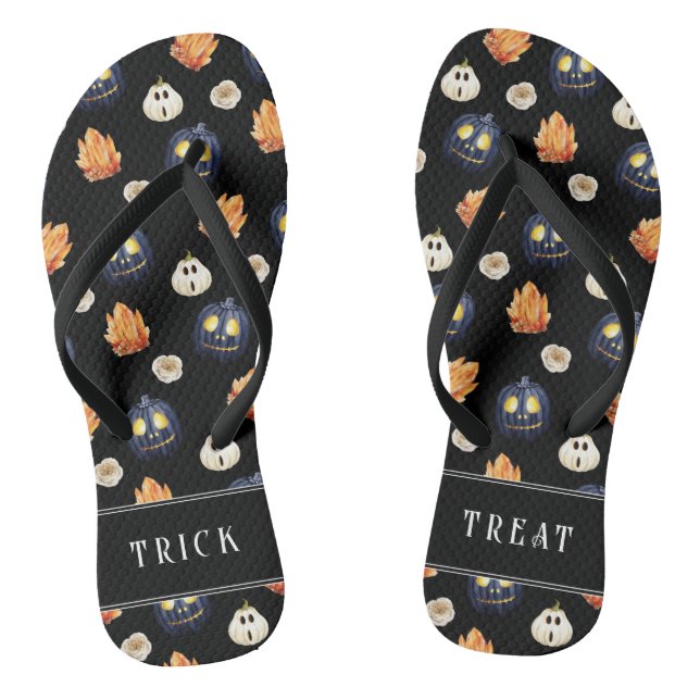 Chanclas Feliz Halloween Spooky Samhain Pumpkins Crystals (Plantilla)