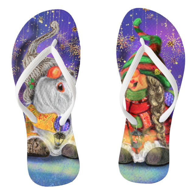 Chanclas Feliz Navidad Gnome Flip Flops (Plantilla)