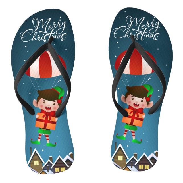 Chanclas Feliz navidad lindo moderno paracaidismo (Plantilla)