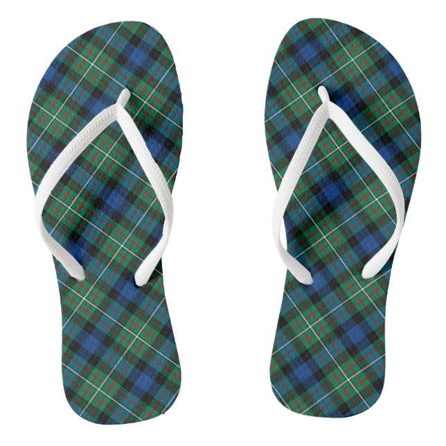 Chanclas Ferguson Tartan Green y Blue Planteada (Plantilla)