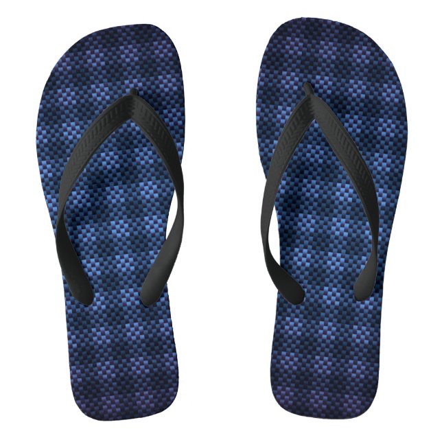 Chanclas Fibra de carbono azul marino a cuadros (Plantilla)