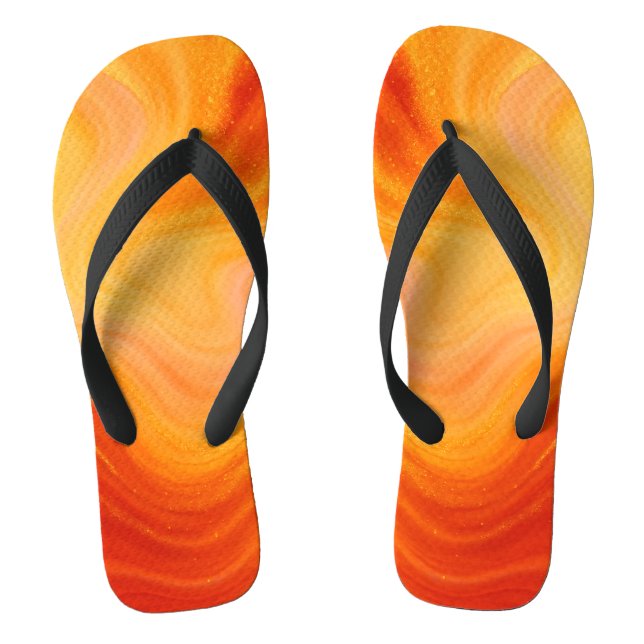 Chanclas Fiery Naranja Gold Marble Flip Flops (Plantilla)