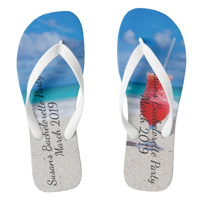 Chanclas Fiesta de Soltera Crucero de Bebidas Tropicales de (Plantilla)