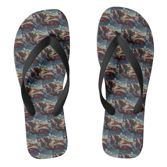 Chanclas Fiesta Navideña de Perro Pitbull (Plantilla)