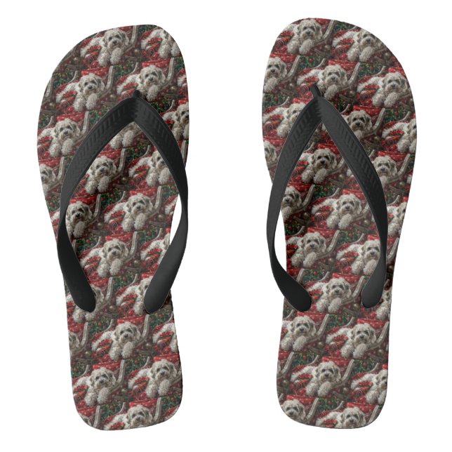 Chanclas Fiesta Navideña del Perro Havanés (Plantilla)