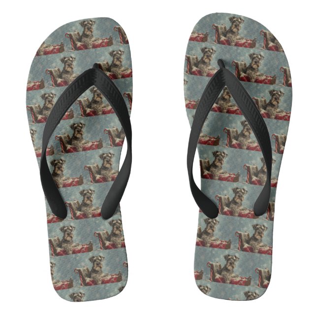 Chanclas Fiesta Navideña del Perro Schnauzer (Plantilla)