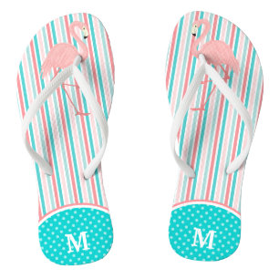 Chanclas Flamingo rosa Tapa monogramo