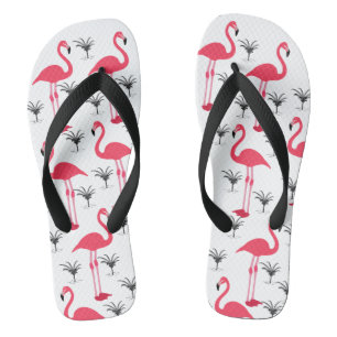Chanclas Flamingo rosa y árbol de palma