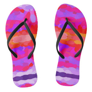 Chanclas Flechas de colada de tinta morada, rosa y naranja