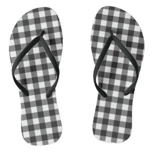 Chanclas Flechas de gancho de búfalo negro y blanco