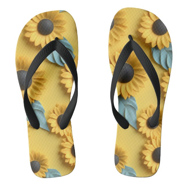 Chanclas Flechas de giro de girasol amarillo 3D (Plantilla)