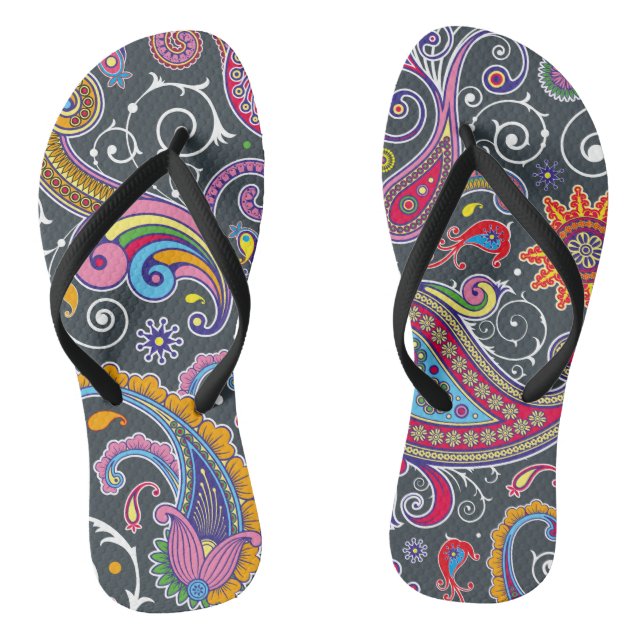 Chanclas Flechas de giro del patrón de paisley gris (Plantilla)