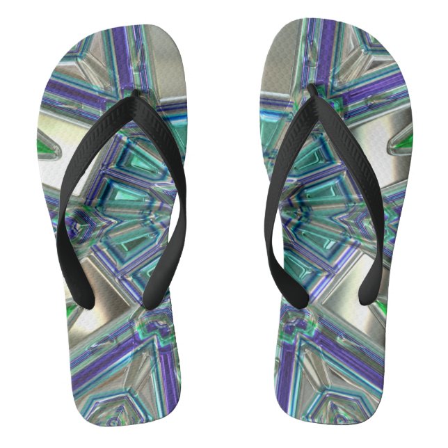 Chanclas Flechas de giro fractal de cristal verde (Plantilla)