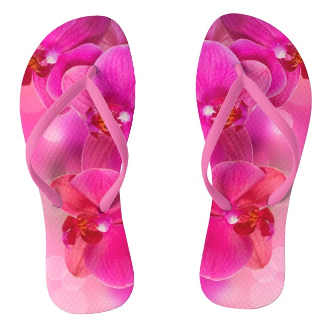 Chanclas Flechas rojas de flor de orquídea rosa (Plantilla)