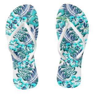Chanclas Flechas tropicales de flor de Hibiscus
