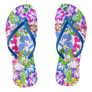 Chanclas Flechas tropicales de flor de Hibiscus