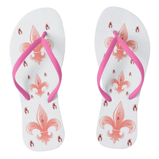 Chanclas Fleur Rosa De Lis Flip Flops (Plantilla)