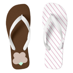 Chanclas Fliofilizados eclécticos, marrones y rosados