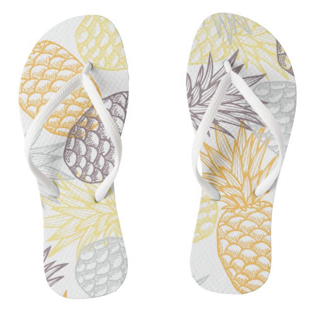 Chanclas Flip de piña dorada (Plantilla)