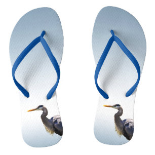 Chanclas Flip Flip Flags de aves de garza azul