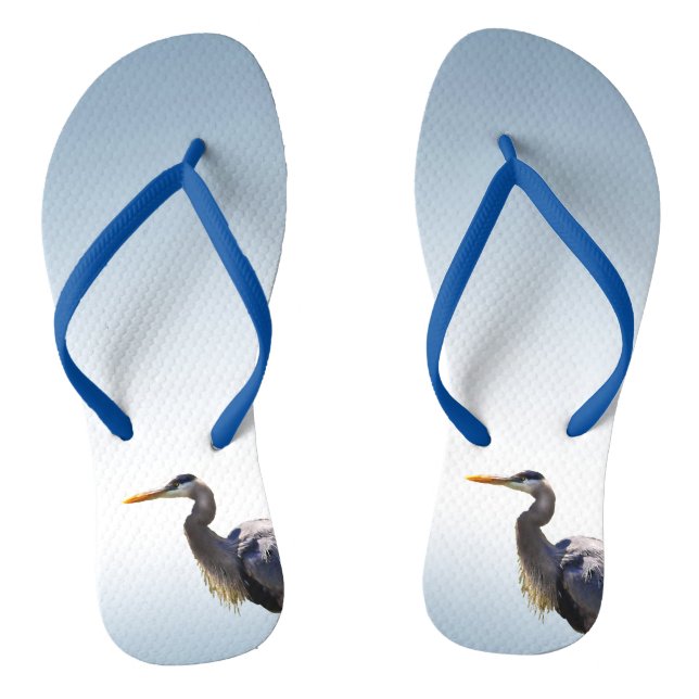 Chanclas Flip Flip Flags de aves de garza azul (Plantilla)