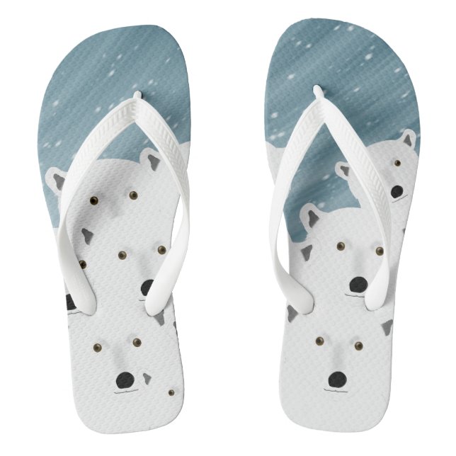 Chanclas Flip Flip Flags de osos polares (Plantilla)