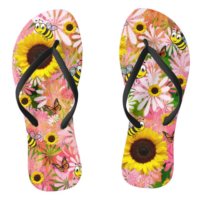 Chanclas Flip Flip Flops de mariposa de girasol (Plantilla)
