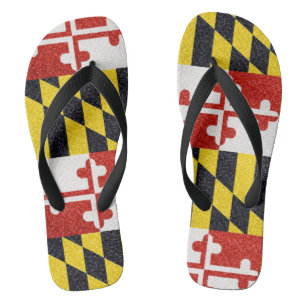 Chanclas Flip fllip de la bandera de Maryland Purpurina
