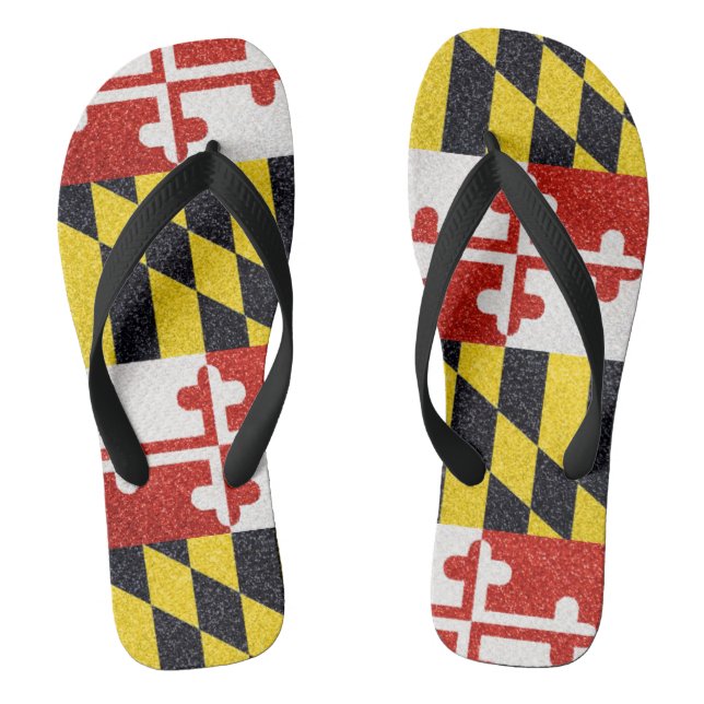 Chanclas Flip fllip de la bandera de Maryland Purpurina (Plantilla)
