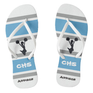 Chanclas Flip-flop azul y de plata personalizado de la