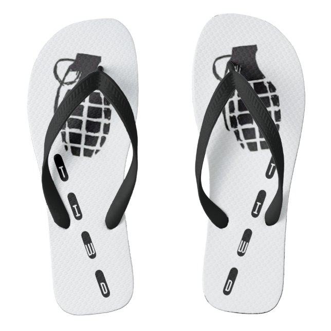 Chanclas Flip-flop de granada blanca y negra (Plantilla)