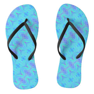 Chanclas Flip Flop púrpura y turquesa de baja altura