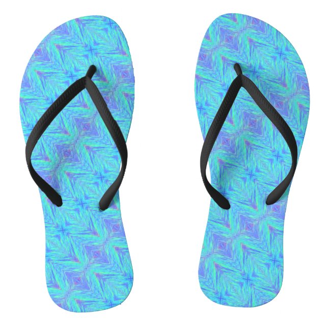 Chanclas Flip Flop púrpura y turquesa de baja altura (Plantilla)