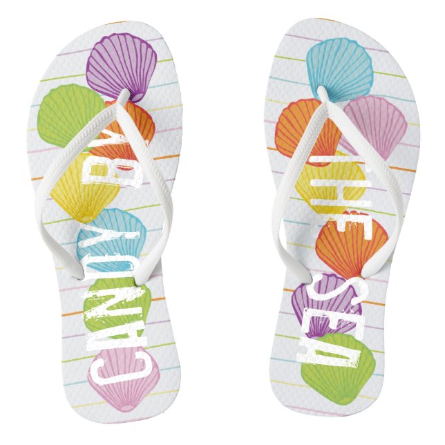Chanclas Flip-Flops adultos "Coloridas conchas 3 cerca del  (Plantilla)