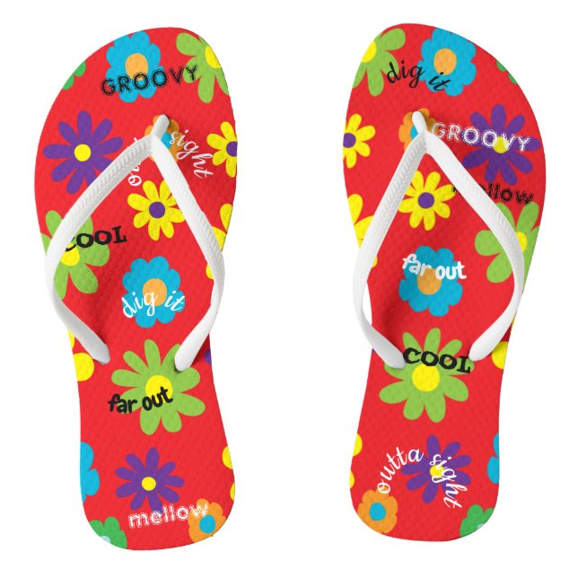 Chanclas Flip-Flops adultos "Groovy Flowers" Flip Flops (Plantilla)