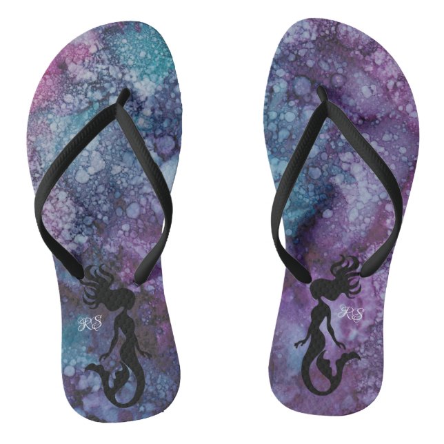 Chanclas Flip-Flops adultos"Inkblots BlueGreens Mermaid" (Plantilla)