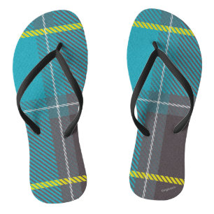 Chanclas Flip Flops amarillo, azul, escocés revestido de Gu