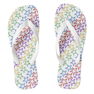 Chanclas Flip Flops - Bandas de estrellas de colores