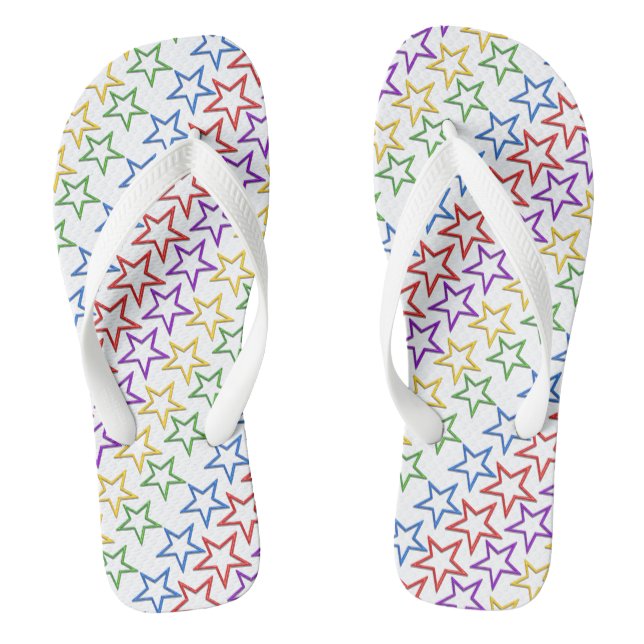 Chanclas Flip Flops - Bandas de estrellas de colores (Plantilla)