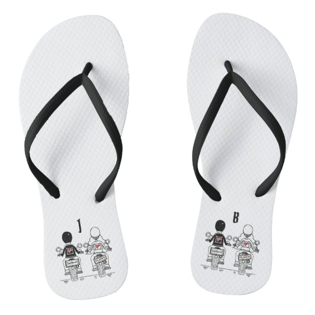 Chanclas Flip Flops Boda de motocicletas de ciclismo person (Plantilla)
