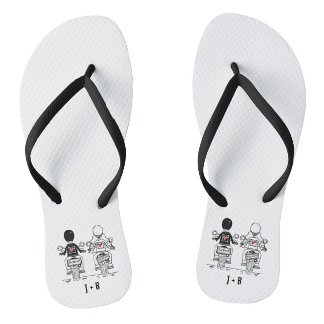 Chanclas Flip Flops Boda de motocicletas de ciclismo person (Plantilla)